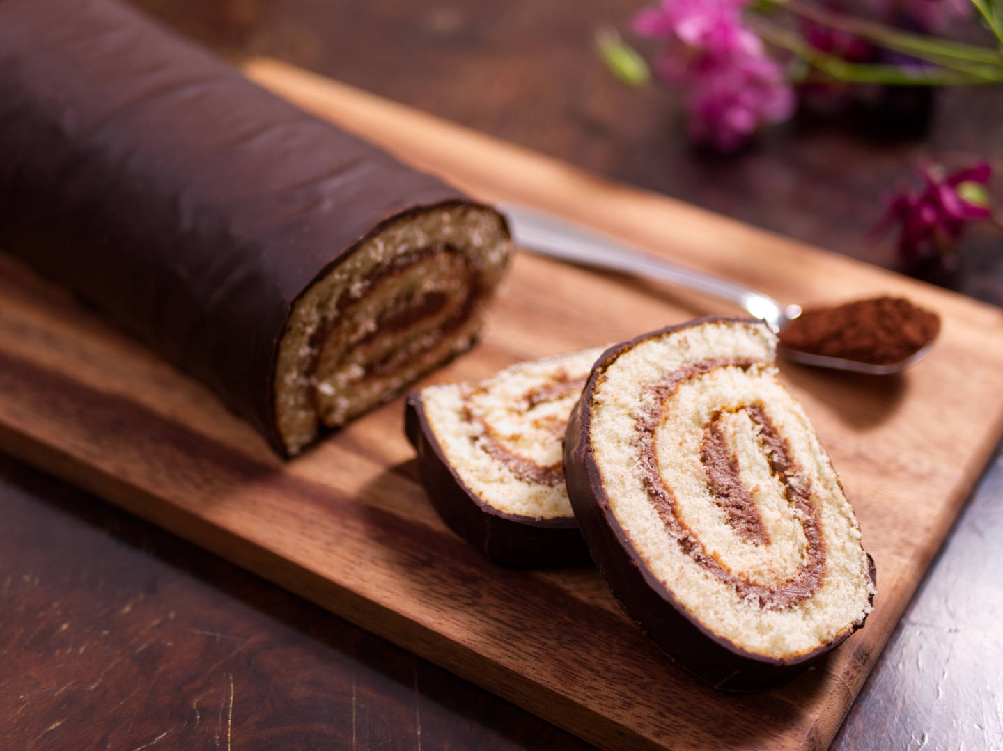 Roulade au cacao avec glaçage