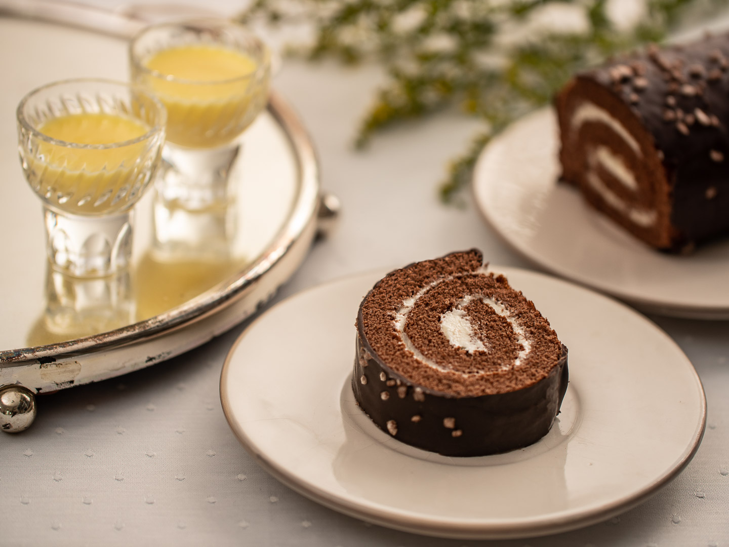 Weihnachtliche Eierlikörroulade