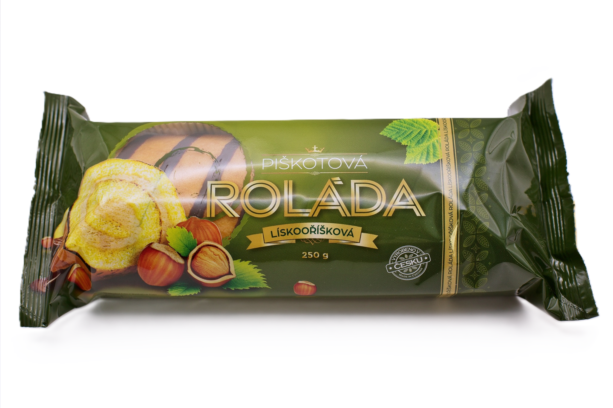 Haselnussroulade mit Dekor